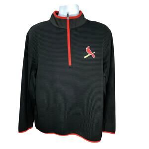 St. Louis Cardinals TX3 MLB Pullover Size XL Black Quarter Zip Lightweight Fan